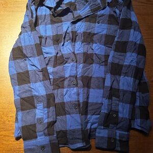 Blue and Black Checkered Men's Jacket